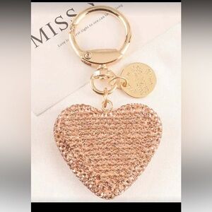 Champagne, rhinestone, heart, bag, charm